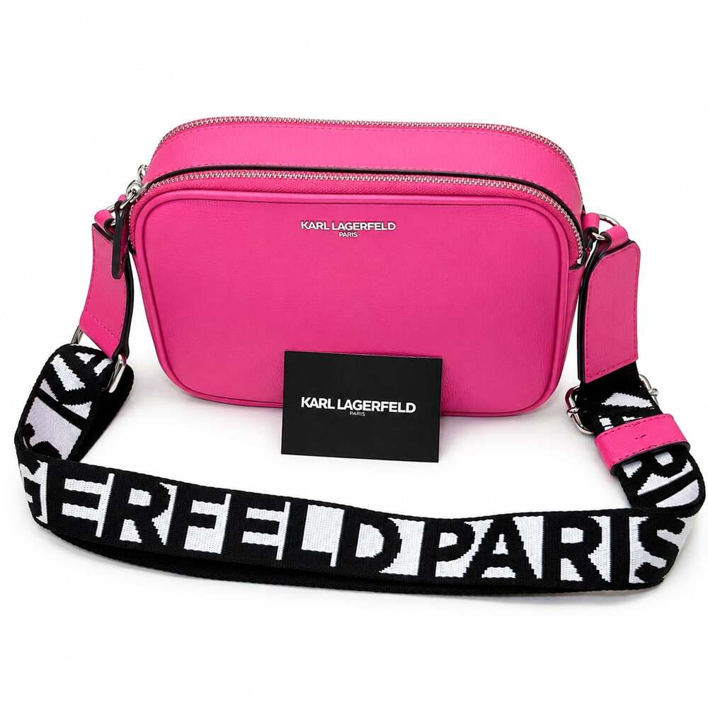 Karl Lagerfeld Paris Pink Camera Crossbody Bag - Picture 10 of 16